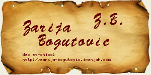 Zarija Bogutović vizit kartica
